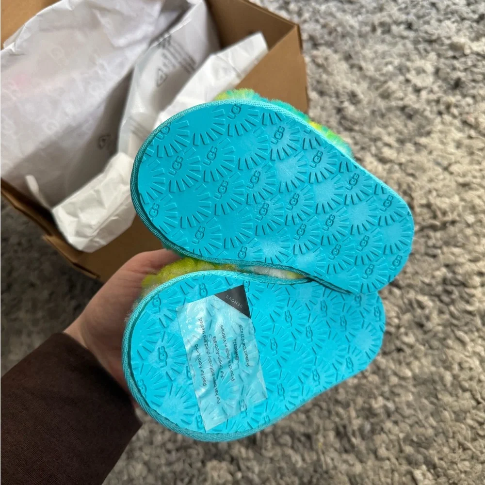 UGG Turquoise and Lime Baby Booties